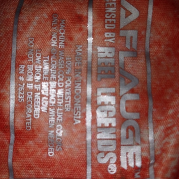 Reel Legends Aquaflauge S Fishing Orange Rash Guard Top - Picture 4 of 9